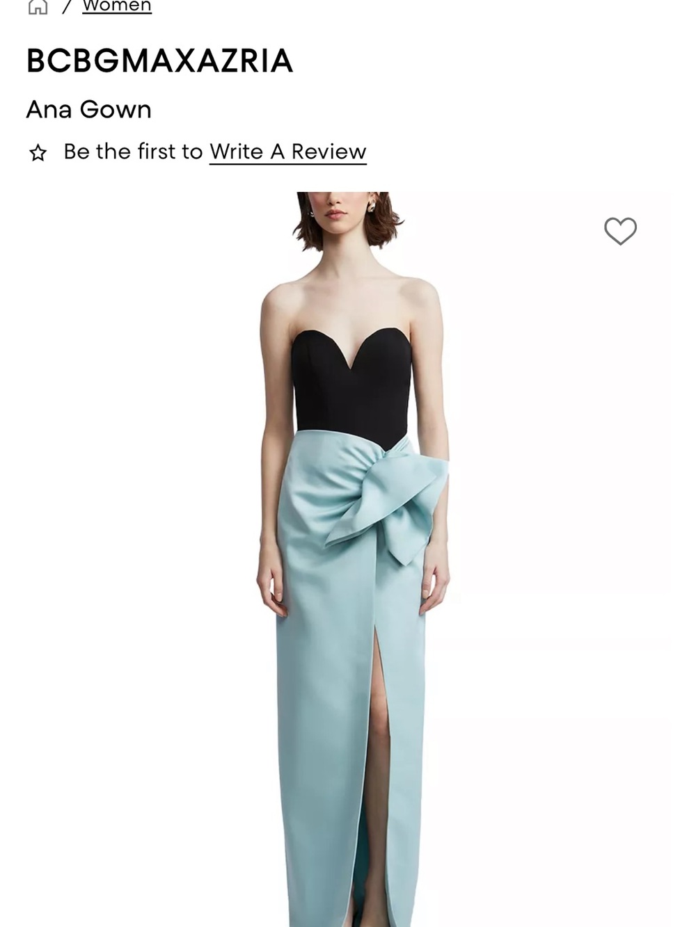 BCBGMaxAzria Ana Gown Satin Wrap Skirt with Bow and High Sli